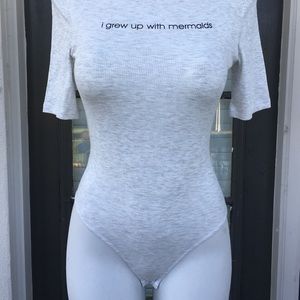 H&M Grey body suit top size s